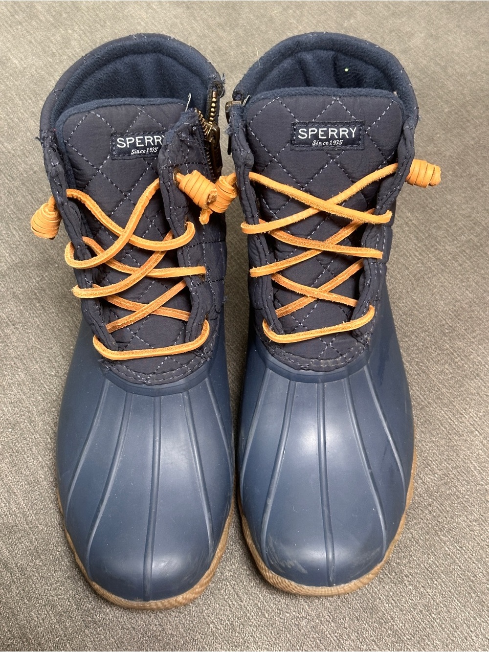 Sperry Navy Quilted Duck Boots